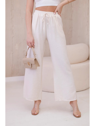 Viscose wide trousers in light beige color
