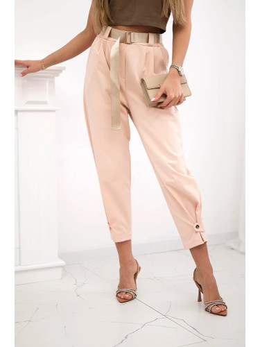 Kesi Włoski Summer Punto trousers with leg closure apricot