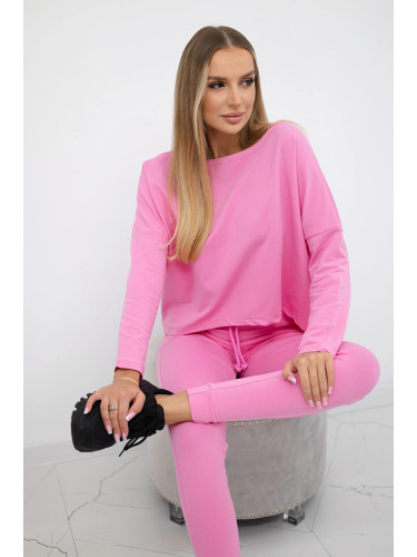 Set with an oversized blouse in light pink color