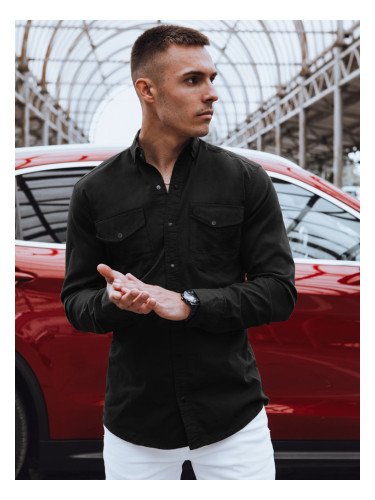Koszula męska jenasowa czarna Dstreet