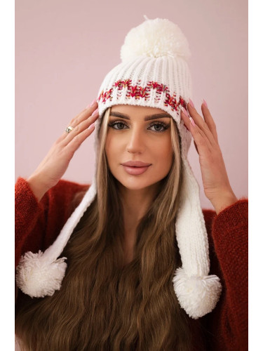 Women's cap with long ears Nadia K321 white