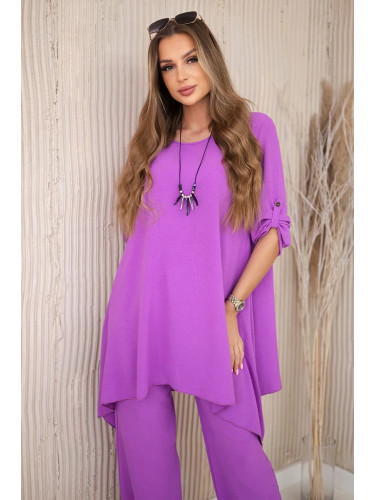 Kesi Włoski Set of blouse + pants with pendant violet