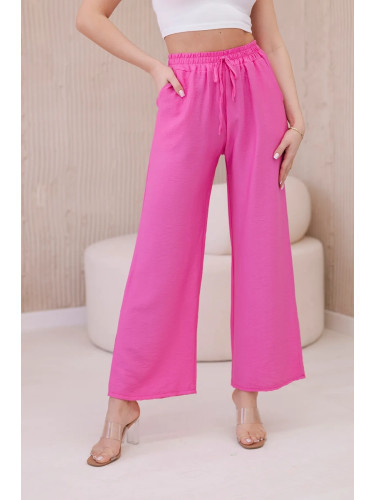 Pink viscose wide trousers