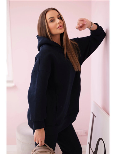 Insulated set with sweatshirt in dark blue