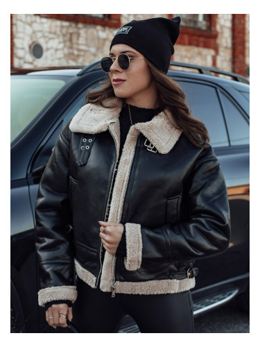 Дамско кожено яке SHEREB черно