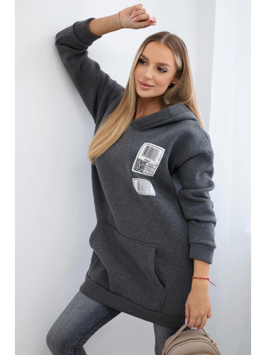 Hoodie with graphite patches