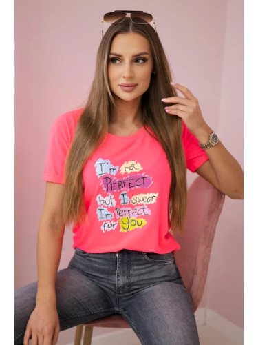 Blouse with print Perfect pink neon