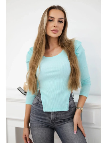 Blouse with puff sleeves mint