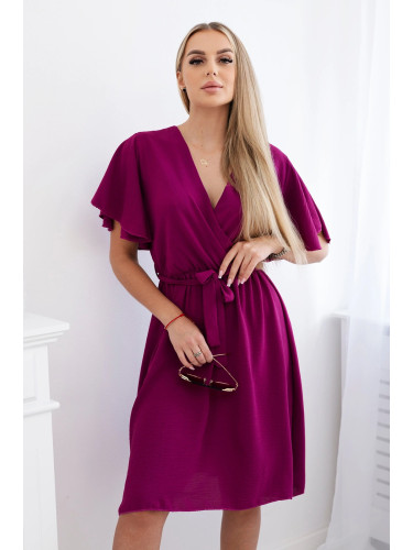 Kesi Włoski Dress with a plunging neckline plum