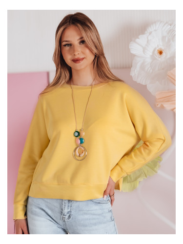 Дамска жълта овърсайз блуза с висулка