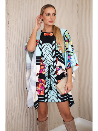 Bat dress with waist tie mint