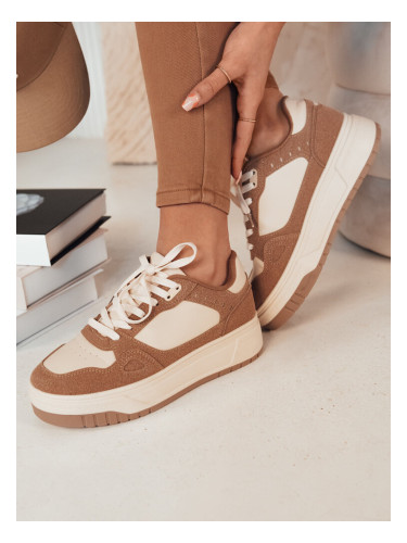 Sneakersy damskie LETUR ciemnobeżowe Dstreet