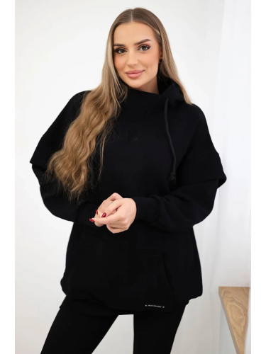 Insulated turtleneck sweatshirt black
