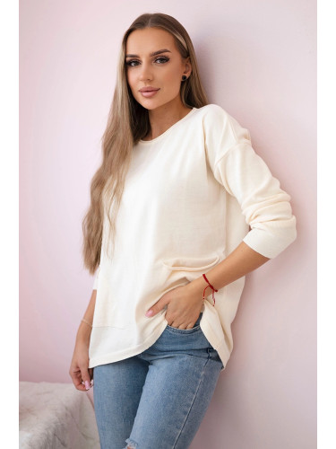 Sweater with front pockets ecru