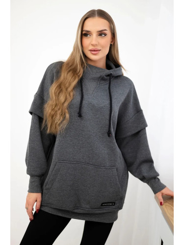 Insulated turtleneck sweatshirt made of graphite