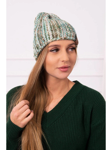 Kesi Cap with fleece Zoja K306 ecru + green