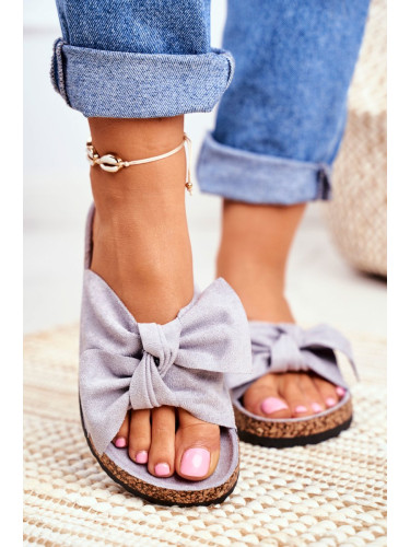 Slippers on cork sole gray Wendy