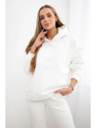 Insulated cotton set, sweatshirt + trousers Brooklyn ecru