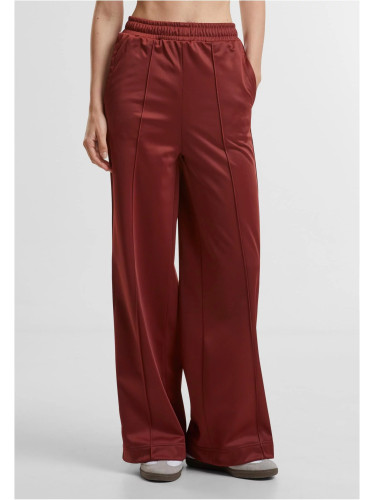 Women's trousers with creases on the sides in dark rust color