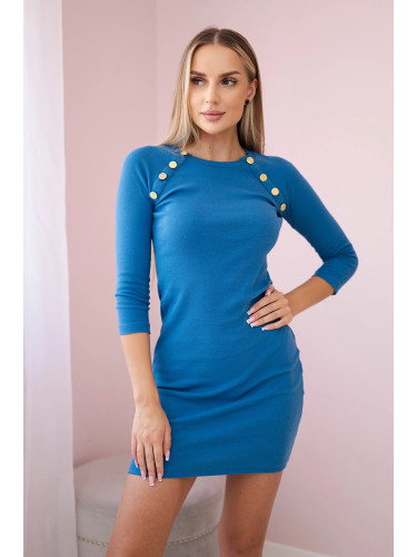 Denim dress with decorative buttons