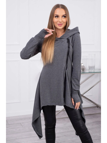 Graphite hoodie with side zip