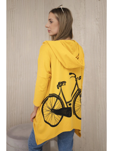 Sweatshirt with mustard cycling print
