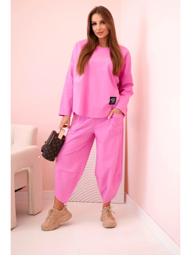 Set of new punto sweatshirt pants in light pink color
