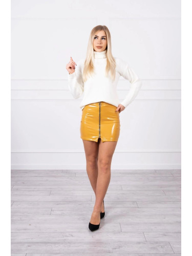 Double-layered skirt with express mustard