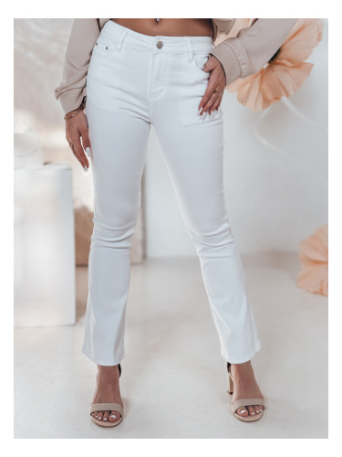 Дамски бели разкроени дънки ELVIRA