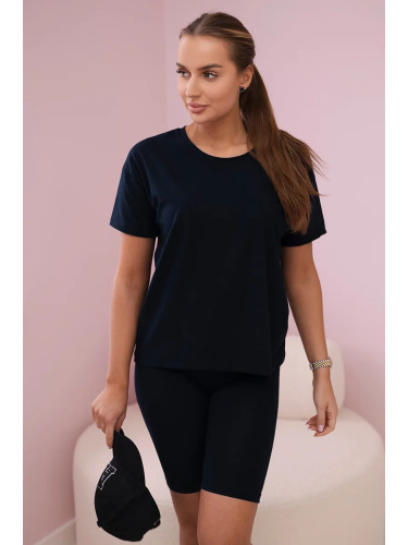 Set top+leggings dark blue