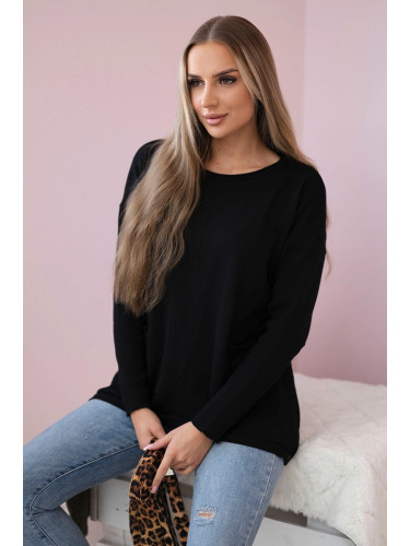 Sweater with front pockets black