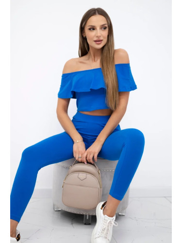 Set with ruffle purple-blue