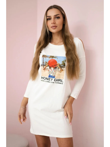 Honey girl ecru print dress