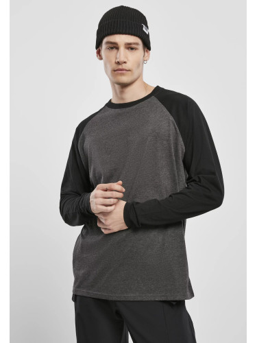 Raglan Contrast LS charcoal/black