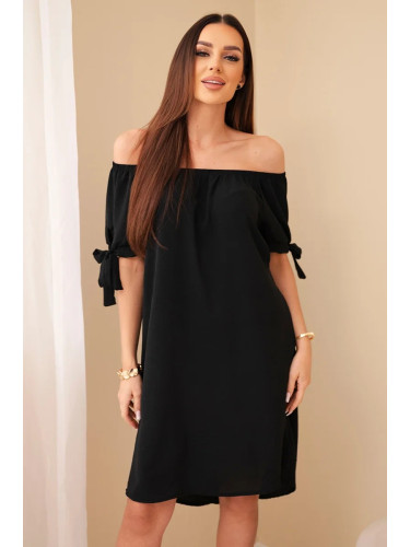 Włoski Dress tied on the sleeves black