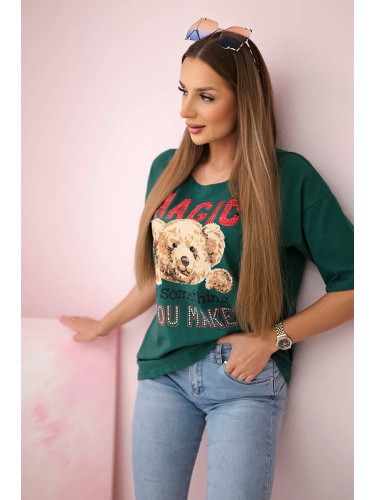 Blouse with Magic green print