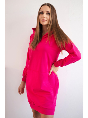 Fuchsia dress with a hood