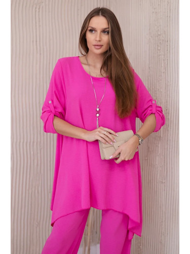 Kesi Włoski Set of blouse + pants with pendant fuchsia