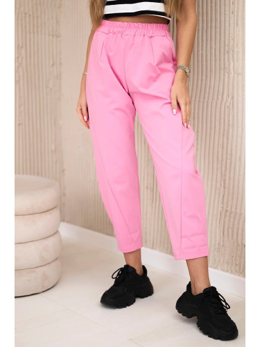 Kesi Włoski Trousers with pockets Summer Punto light pink