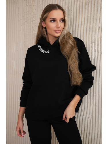 Insulated set with embroidery Los Angeles black