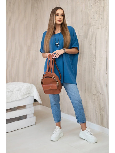 Kesi Włoski Oversized blouse with pendant Jeans