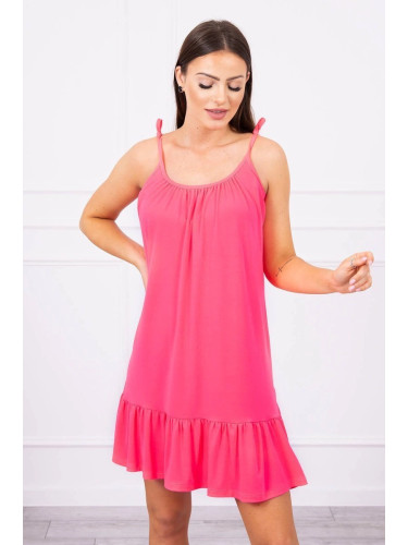 marka niezdefiniowana Dress with thin straps pink neon