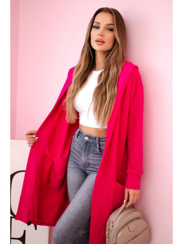 Oversize fuchsia cape with hood