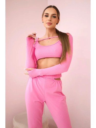 Set with blouse top - light pink