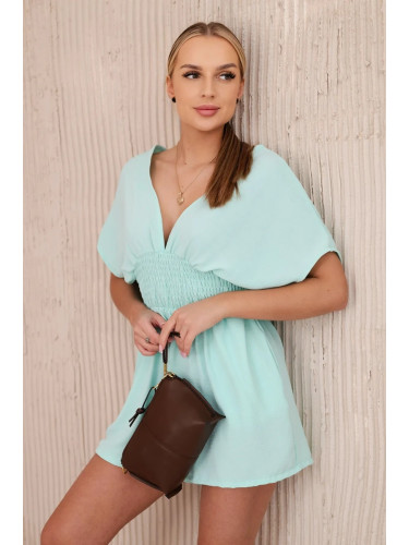 Włoski Ruffled waist jumpsuit mint
