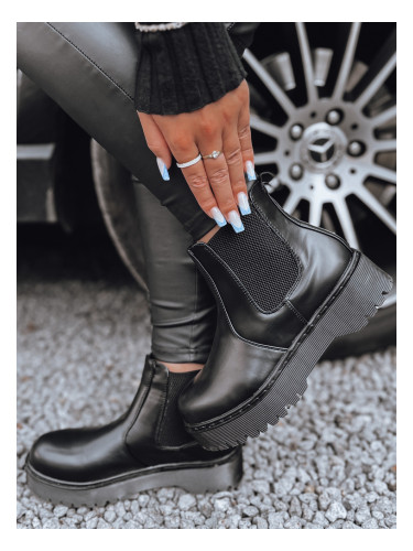 Дамски черни боти до глезена STEPBACK