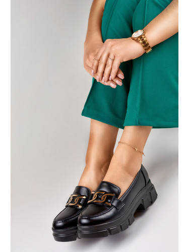 primohurt Półbuty czarne damskie na platformie Garii