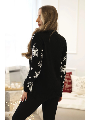 Christmas sweater with black snowman