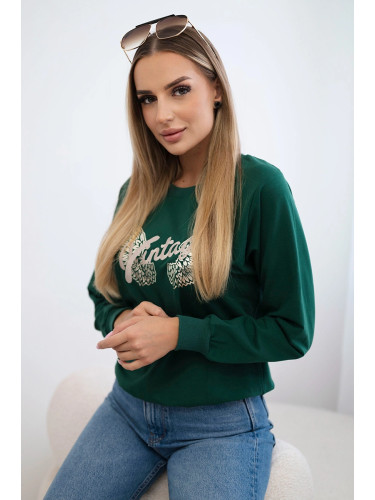 Dark green sweatshirt with print