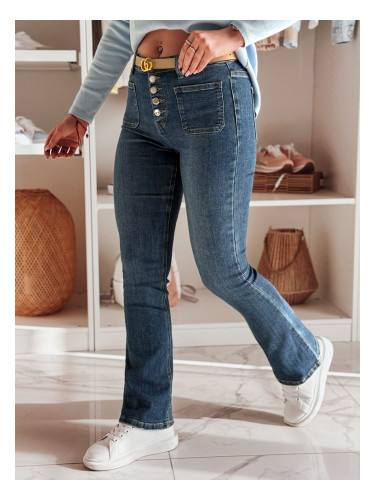 Дамски дънки с разкроена талия BELLFLO сини